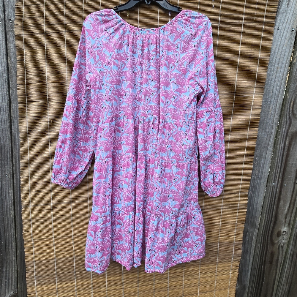 Let's Flamingle Dress By Simply Southern Cotton Small - Picture 9 of 10